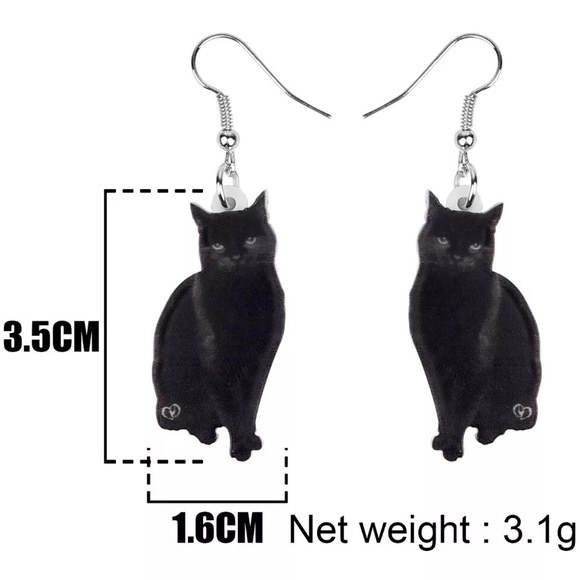 𝕙𝕡! Acrylic Cat Earrings - Picture 3 of 4